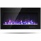 Black 40 Inch Wall-Mounted Electric Fireplace 1500W Recessed Heater with LED Flames